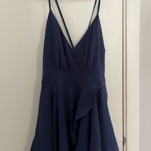 Deep v-neck, spaghetti strapped dress